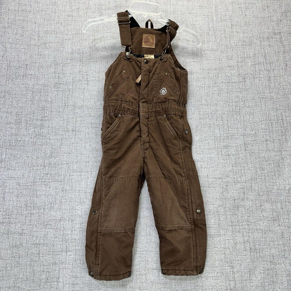 Berne Bib Overalls Youth Toddler Size 3T Canvas Quilt Lined